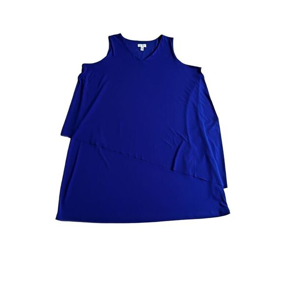 Susan Graver Sleeveless Blue Dress size 2X - Picture 4 of 6